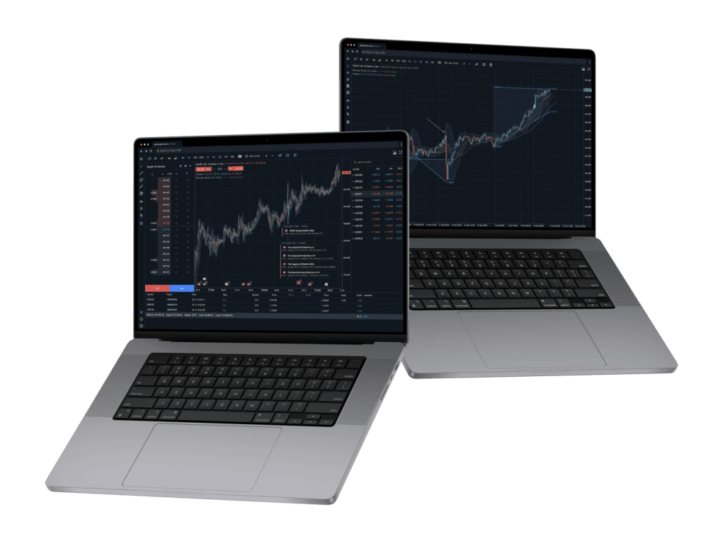 MetaTrader 5 (MT5) Trading Platform - Two Screens Laptops - Baxia Markets