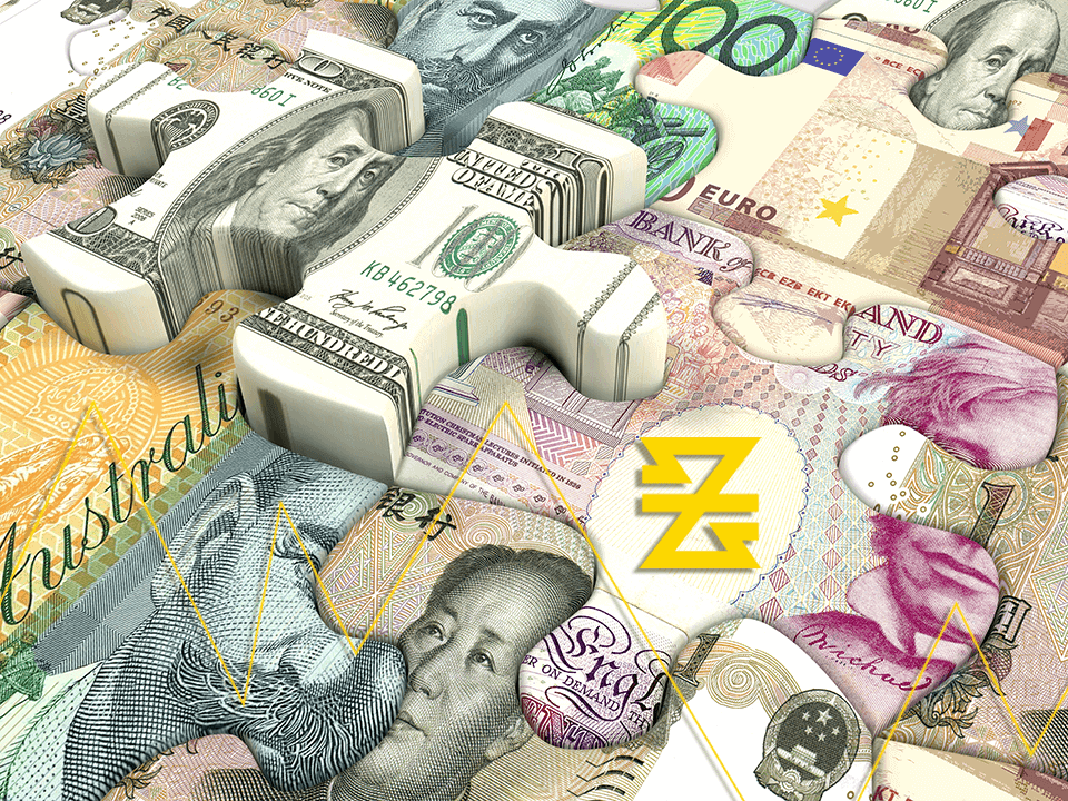 exchange rate displayed with multiple currencies displayed with trending lines and baxia logo