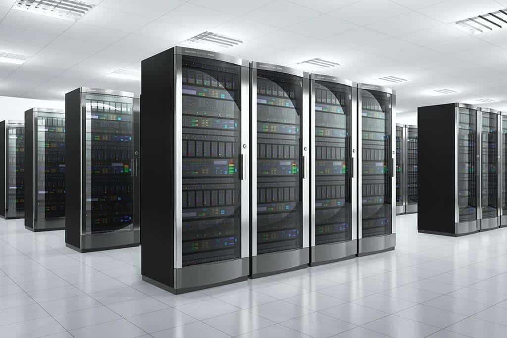 forex vps shown in a large server room, known for ulta low latency with lightning speed
