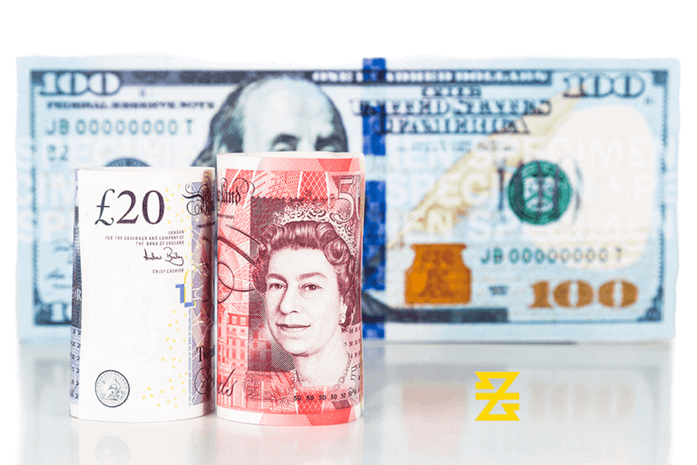 gbpusd foreign exchange currency represented with British Pound Sterling and United States Dollar in background with Baxia Markets